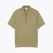 Lacoste Fluid Ribbed Knit Polo Collar Sweater