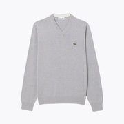 Lacoste Monochrome Cotton V-Neck Sweater