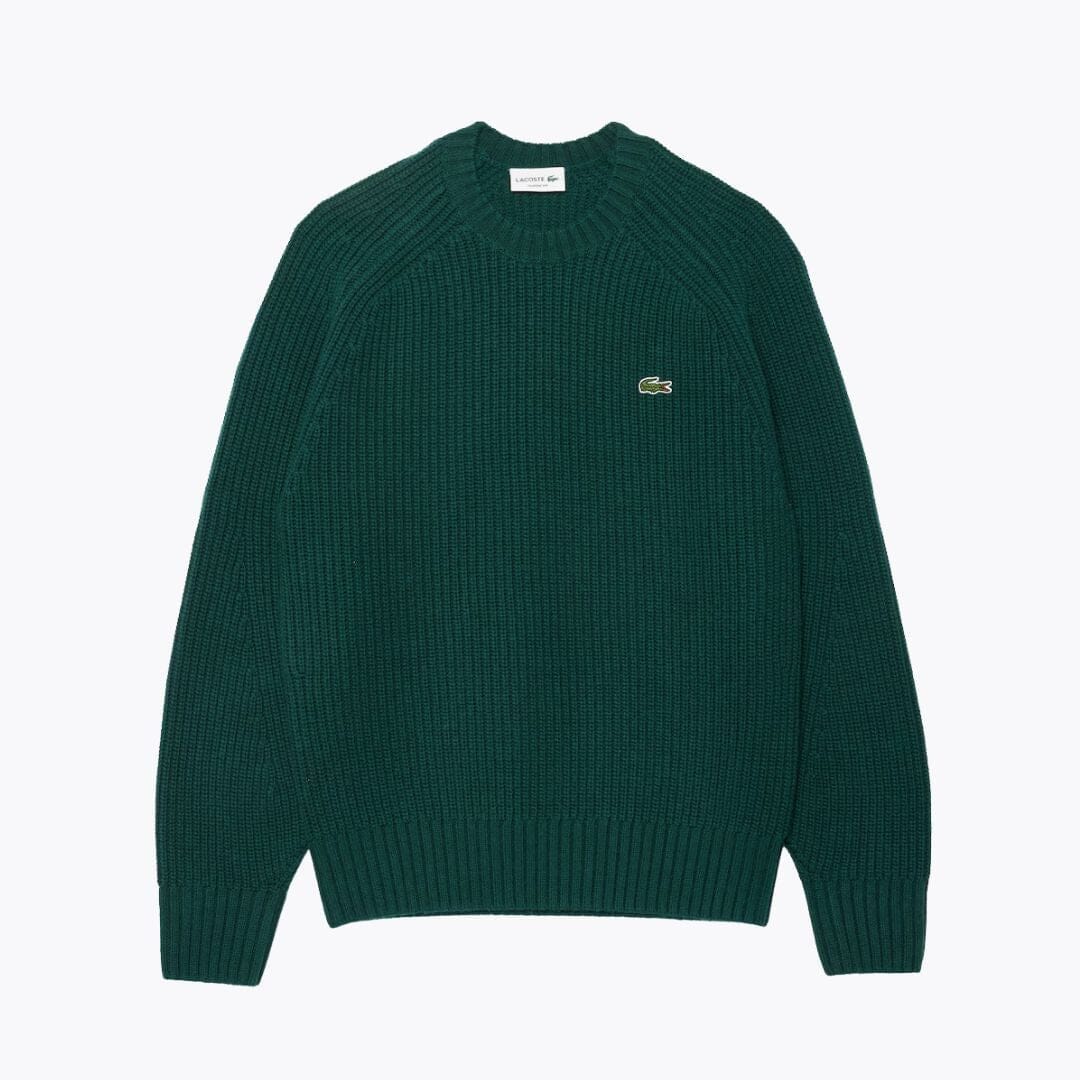 Lacoste Thick Carded Wool Crew Neck Sweater