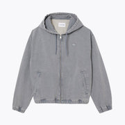 Lacoste Washed Effect Denim Hooded Jacket