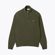 Lacoste Zipped High Neck Carded Wool Sweater