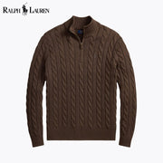 Ralph Lauren Chunky Cable-Knit Cotton Quarter-Zip Sweater