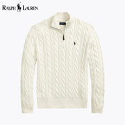 Ralph Lauren Chunky Cable-Knit Cotton Quarter-Zip Sweater