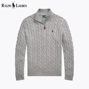 Ralph Lauren Chunky Cable-Knit Cotton Quarter-Zip Sweater