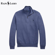 Ralph Lauren Mesh-Knit Cotton Quarter-Zip Sweater