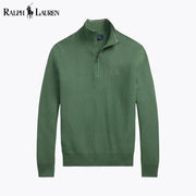 Ralph Lauren Mesh-Knit Cotton Quarter-Zip Sweater