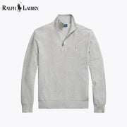 Ralph Lauren Mesh-Knit Cotton Quarter-Zip Sweater
