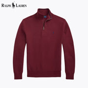 Ralph Lauren Mesh-Knit Cotton Quarter-Zip Sweater