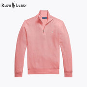 Ralph Lauren Mesh-Knit Cotton Quarter-Zip Sweater