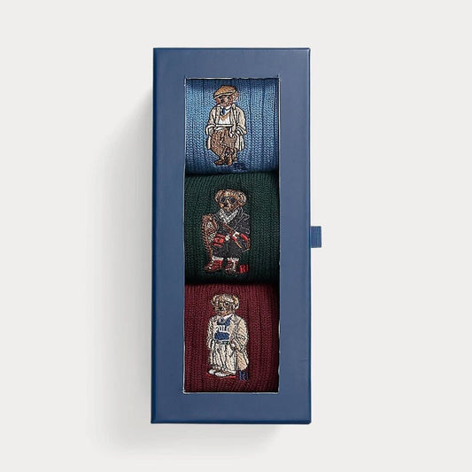Ralph Lauren Polo Bear Crew 3-Sock Gift Set