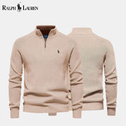 Ralph Lauren Zip Cable-Knit Wool Knit Sweater