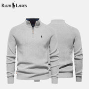 Ralph Lauren Zip Cable-Knit Wool Knit Sweater